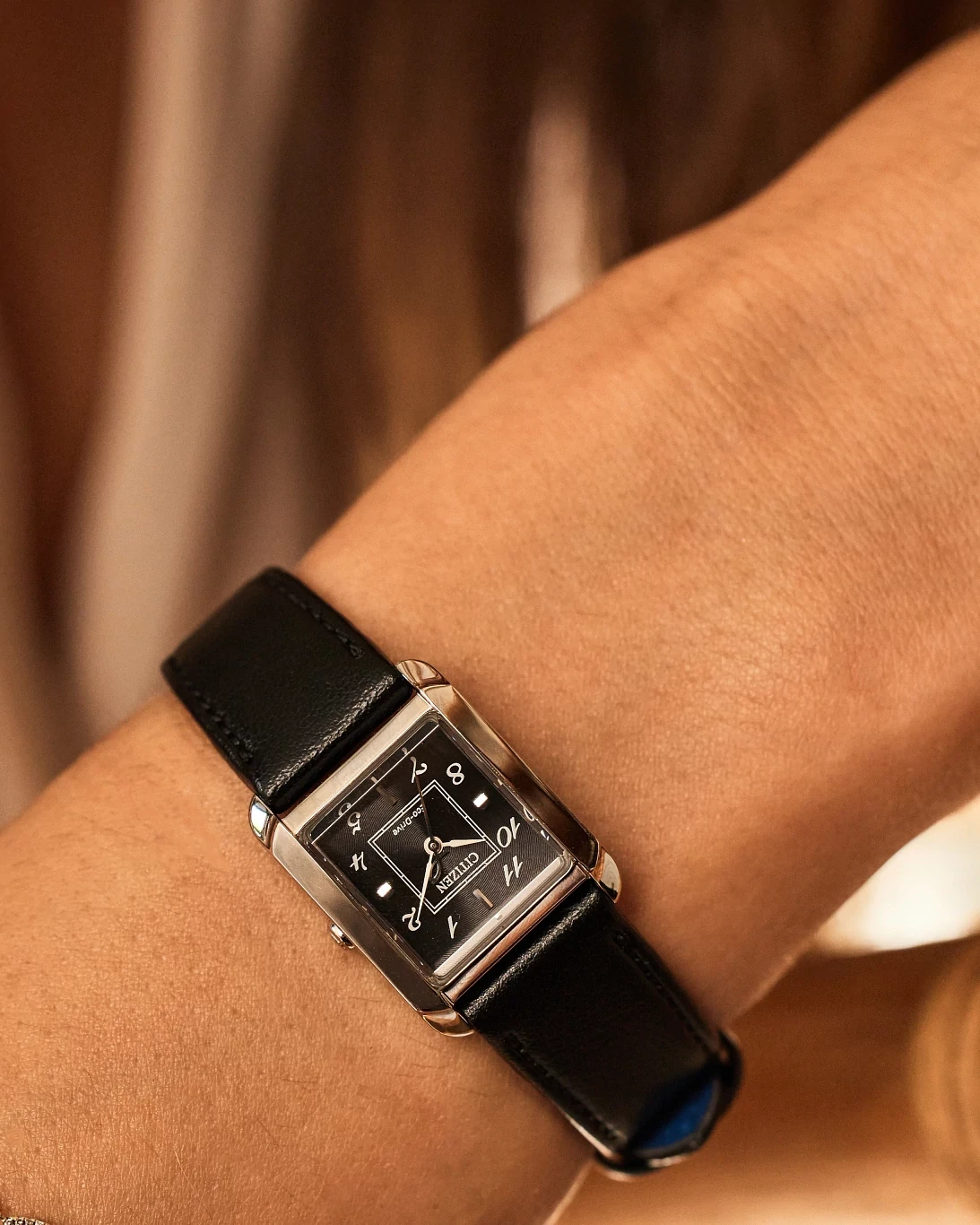 Citizen L Bianca Black Dial Apple Leather Strap EW5600-01E | CITIZEN